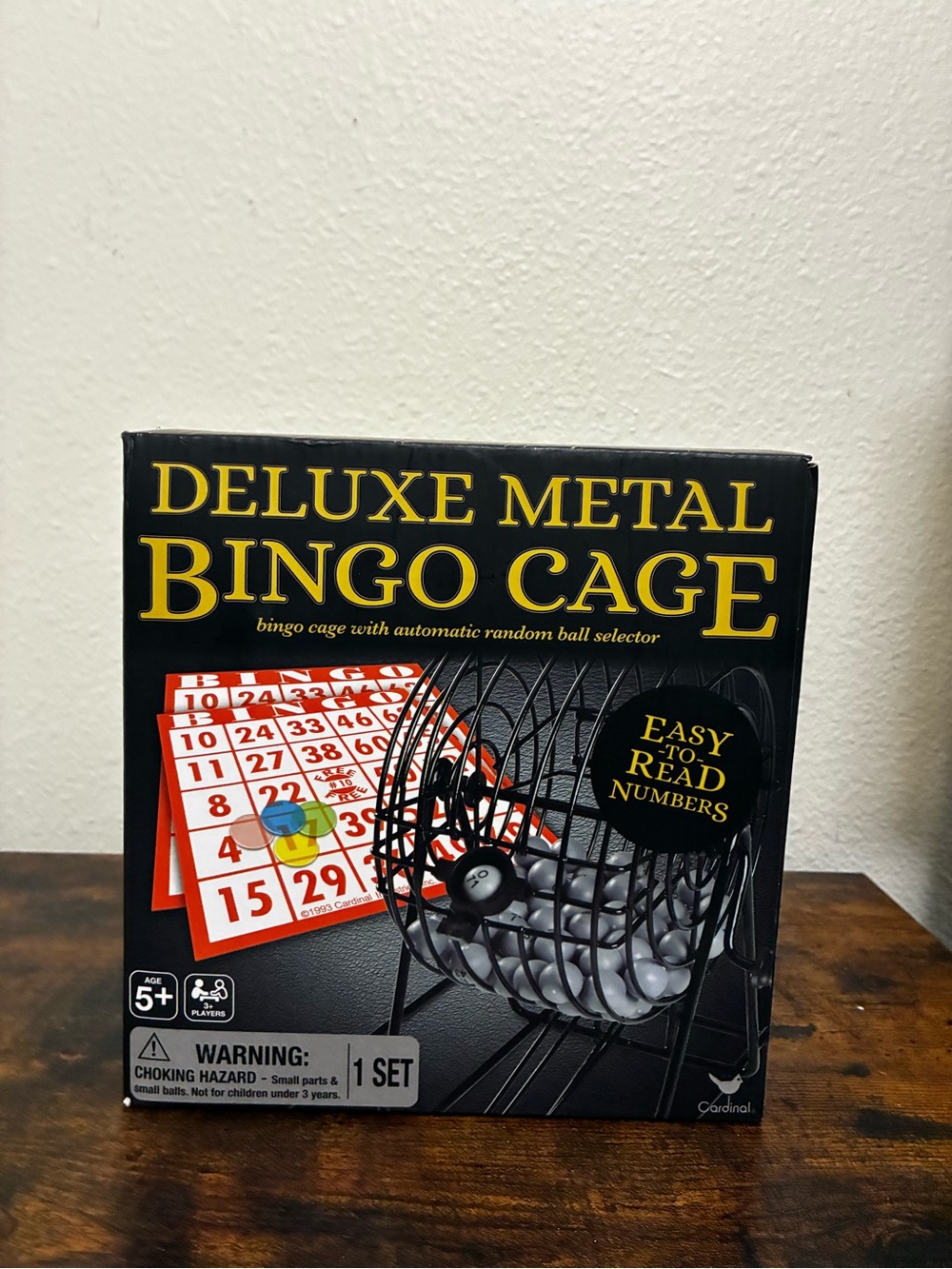 Deluxe Metal Bingo Cage Game - Black